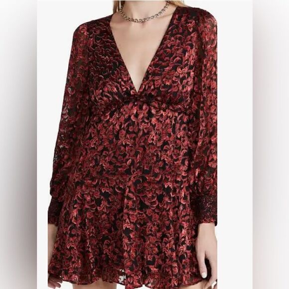 NWOT ALICE + Olivia Briar Floral Blouson Long Sleeve Silk Blend Dress SIZE 2 - Picture 14 of 16